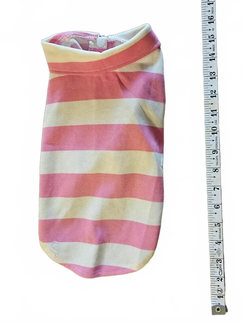 Pink and White Striped Polo Shirt for Small Dogs
